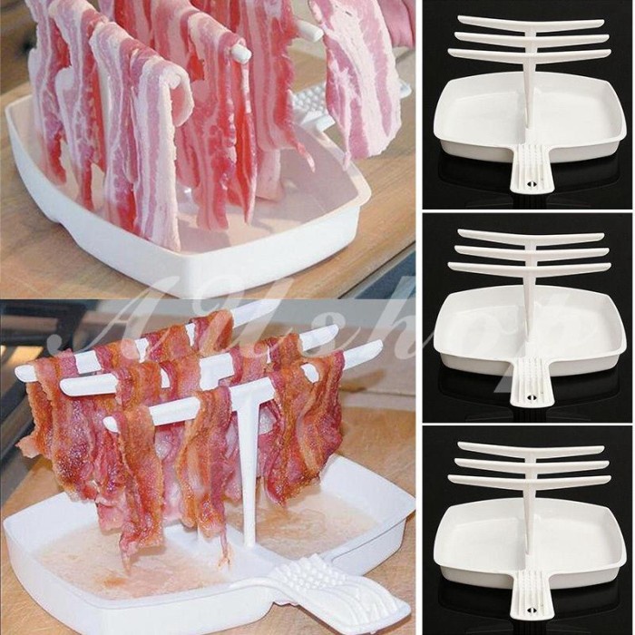 Jual makerpopcorn microwave bacon meat cooker tray rack hanger food