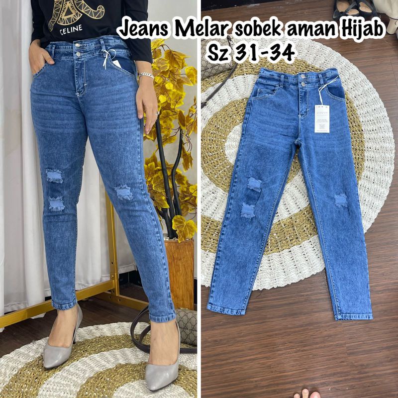 Jual jeans sobek tambal Shopee Indonesia