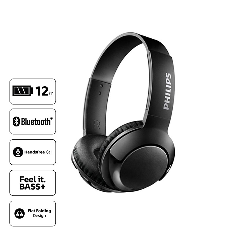 Jual Philips SHB3075 BASS+ Wireless On Ear Headphone with Mic Shopee