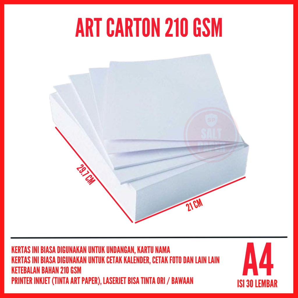Jual art carton 210 gsm A4 isi 30 lembar / Kertas Karton A4 / Art