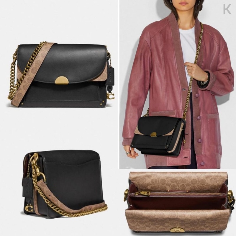 Jual coach dreamer shoulder bag signature tan black Shopee Indonesia