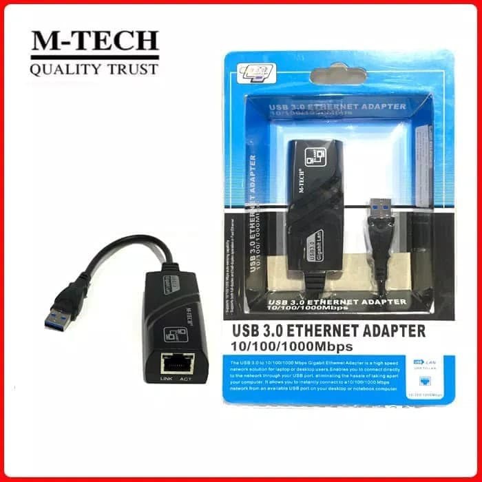 Jual USB TO LAN GIGABIT 3.0 M TECH usb ethernet adaptor 10/100/1000Mbps