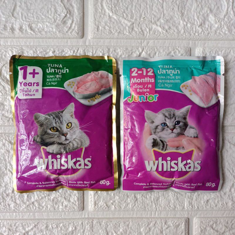 Jual Whiskas Pouch 80gr Sachet makanan basah kucing anakan dan dewasa
