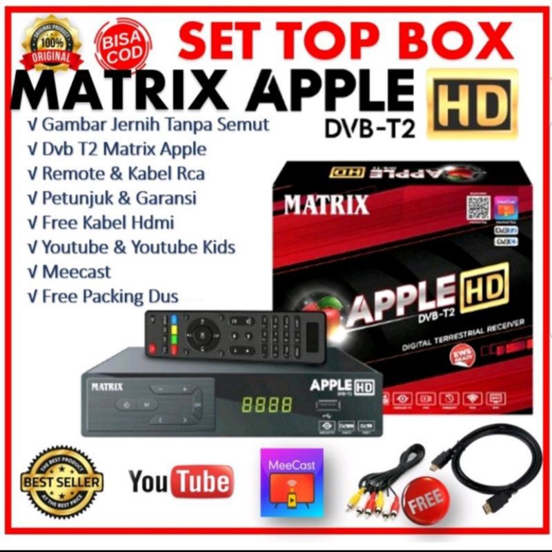 Jual bonus kabel HDMI set top box matrix dvb t2 body besi wifi ews