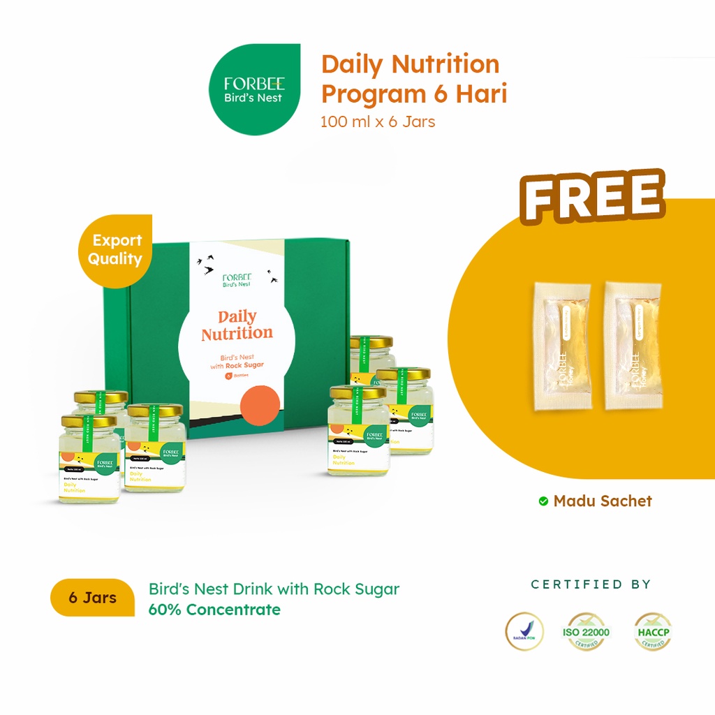 Jual Minuman Sarang Burung Walet Daily Nutrition 6 Hari Forbee Bird