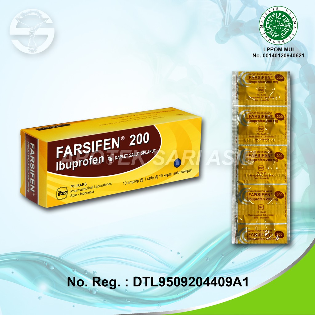 Jual FARSIFEN 200 Kaplet Ifars strip isi 10 Ibuprofen pereda rasa nyeri