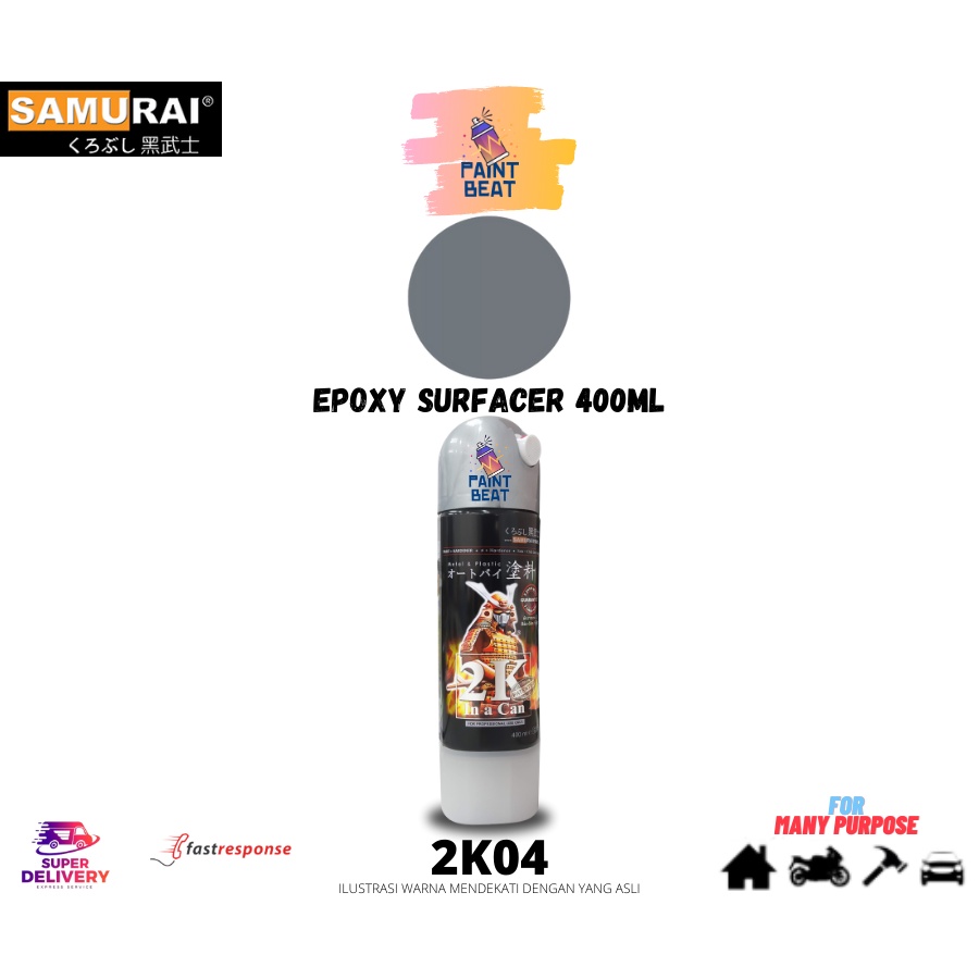 Jual Samurai Paint Epoxy 2K 2k04 ( isi 400 ml & warna abu2 / grey