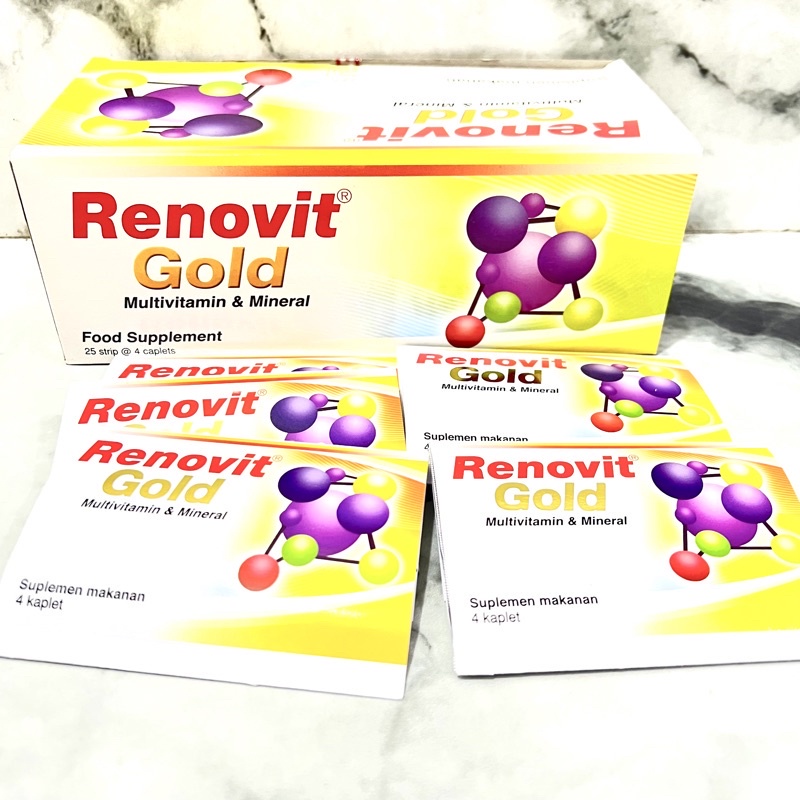 Jual RENOVIT Dan Renovit Gold BOX Multivitamin Dewasa Dan Lansia 100(04)
