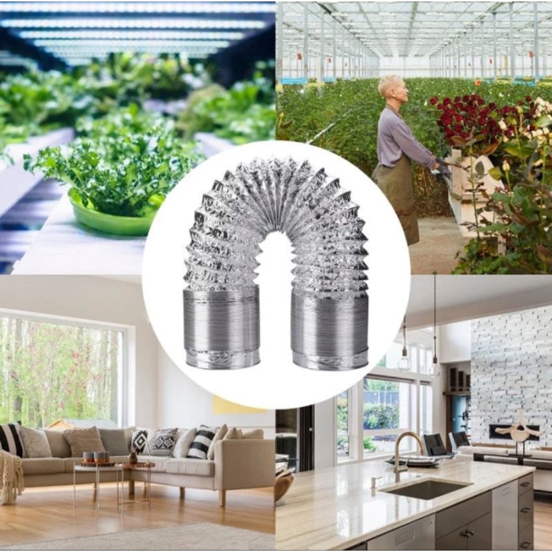 Jual pipa alumunium tahan panas 5" ( 4 meter) flexible ducting cooker