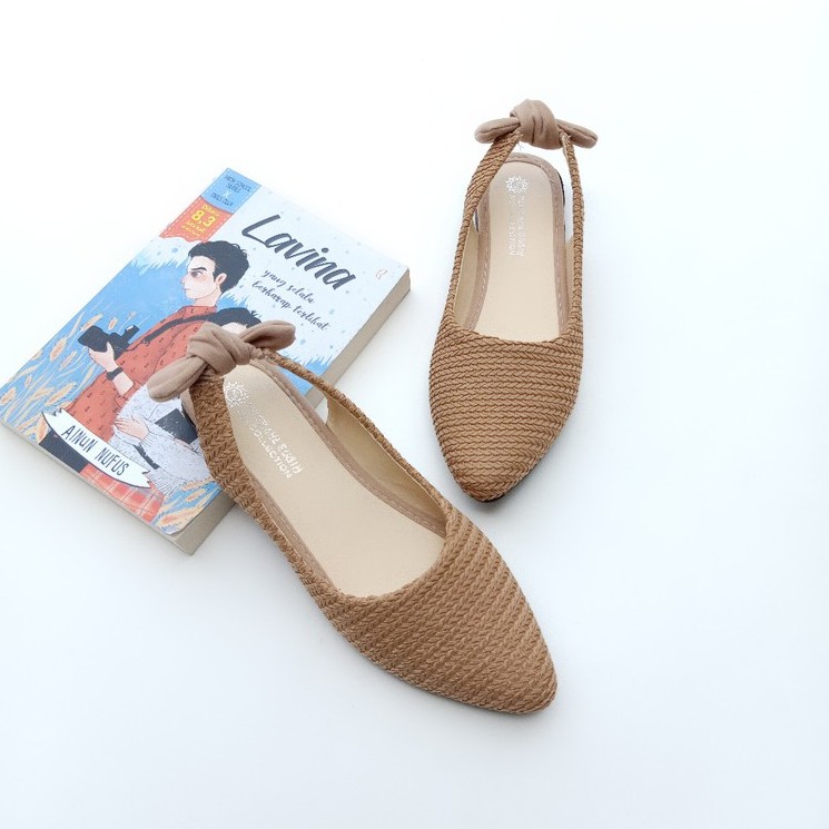 Jual Sepatu Wanita Flat Shoes Sol Karet Super Empuk Sepatu Slop Wanita