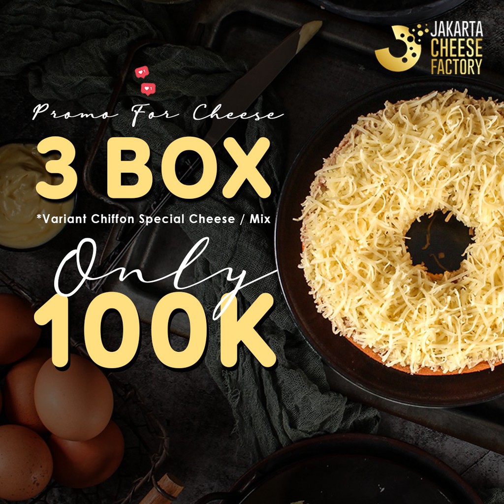 Jual Paket isi 3 box Chiffon Special Cheese Jakarta Cheese Factory