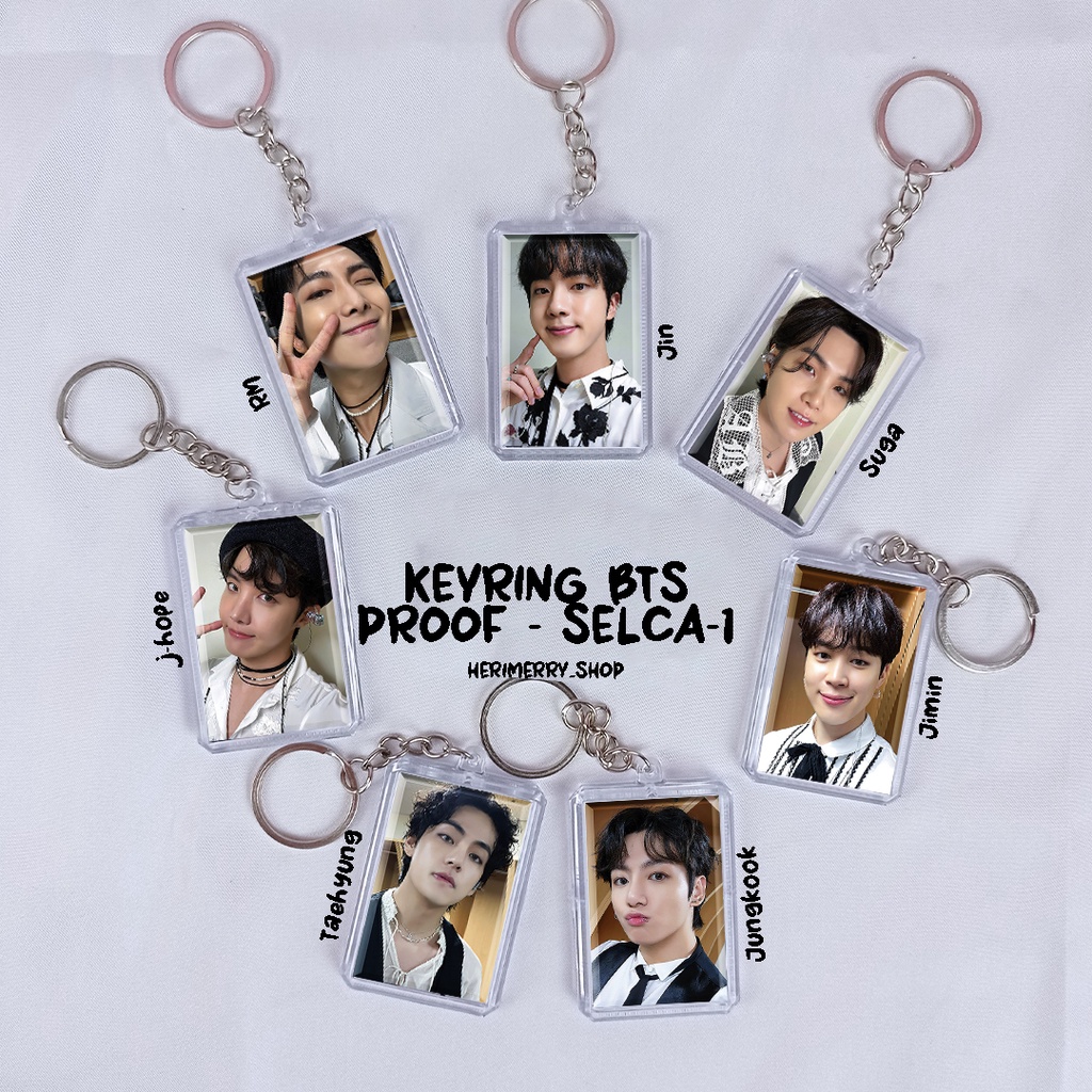 Jual Gantungan Kunci Akrilik BTS PROOF SELCA Unofficial 2 Sisi(03)