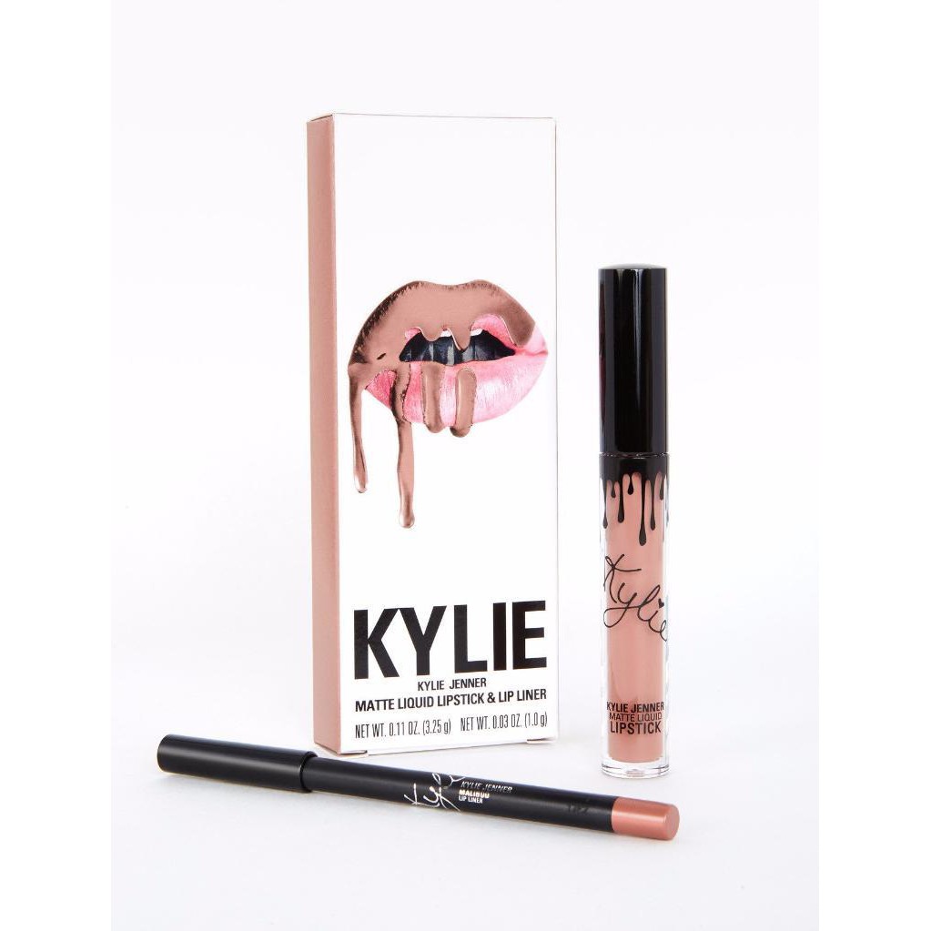 Jual Kylie Matte Liquid Lipstick & Lip Liner Maliboo (Original 100