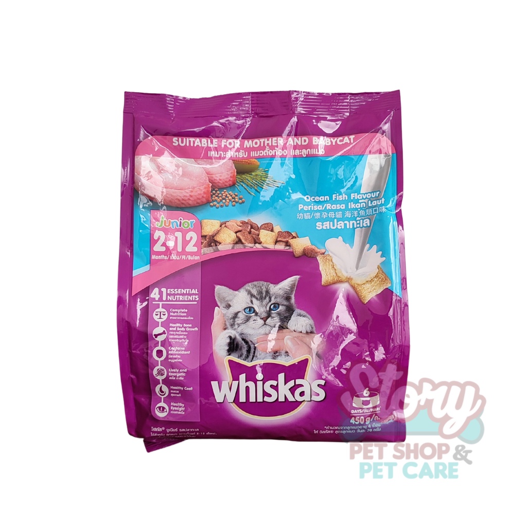 Jual Whiskas Junior Ocean Fish Makanan Kucing Kering 450g Shopee
