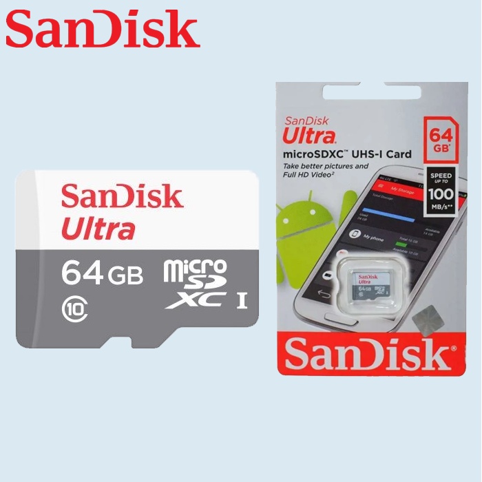 Jual MicroSD Sandisk Ultra 64GB Class 10 100MBPS Micro SD 64 GB Memory