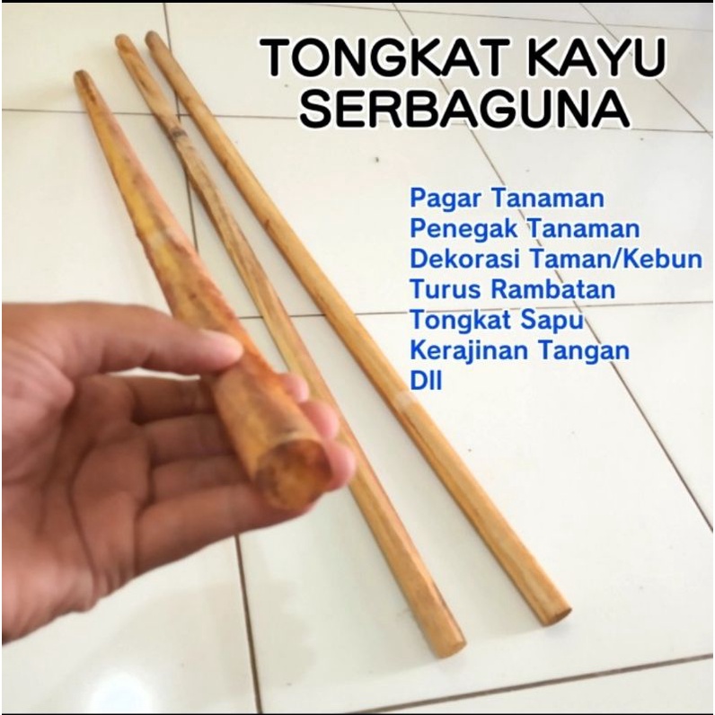Jual Tongkat Kayu Bulat 73cm untuk Turus Pagar Taman dan Kebun Shopee