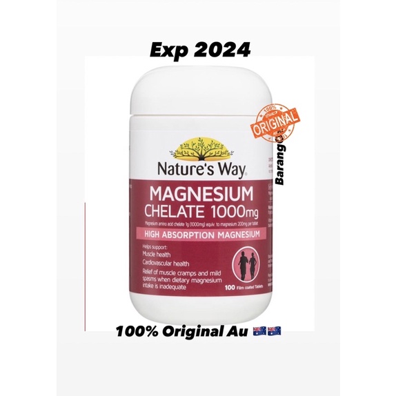 Jual Nature's Way Magnesium Chelate 1000mg 100 Tablets Natures Way