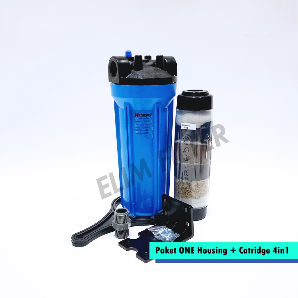 Jual Filter Air 4 in 1 Saringan Air Housing 10inch BLUE Shopee Indonesia