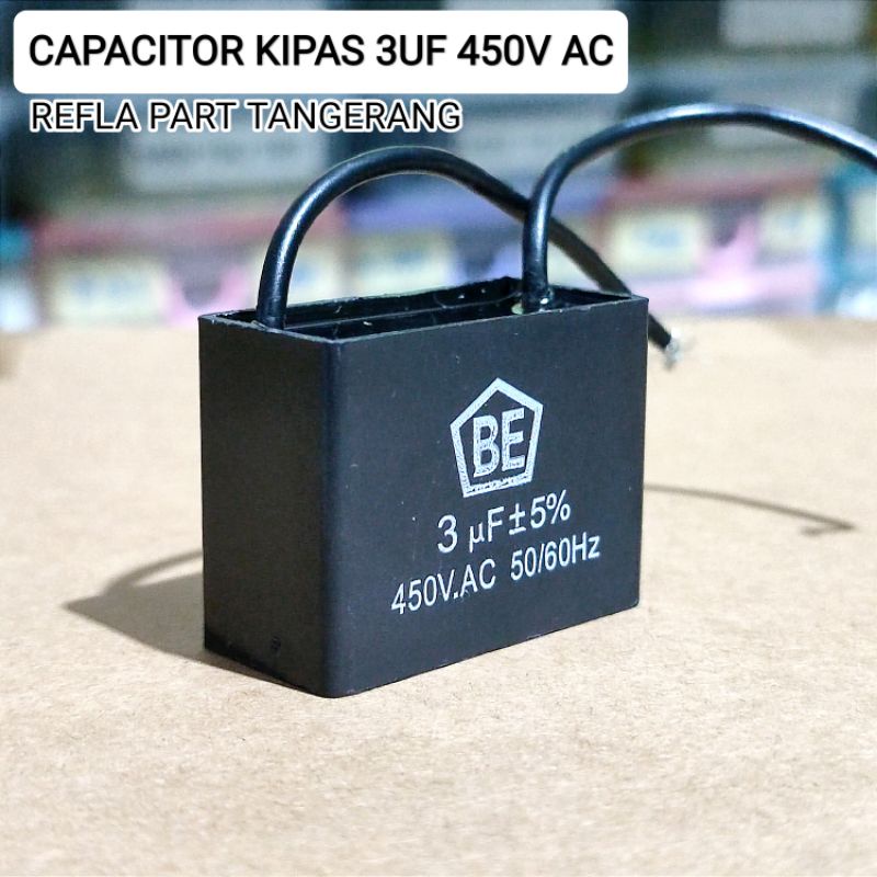 Jual KAPASITOR KOTAK KIPAS ANGIN POMPA AIR 3UF 450V 3 UF 450 VOLT CBB61