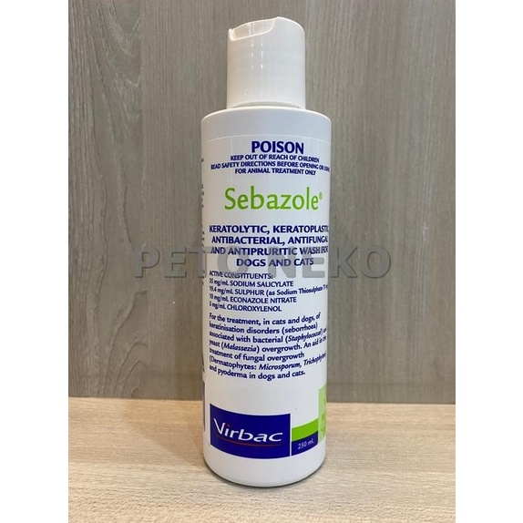 Jual virbac sebazole shampoo obat mandi sakit kulit anjing kucing 250ml