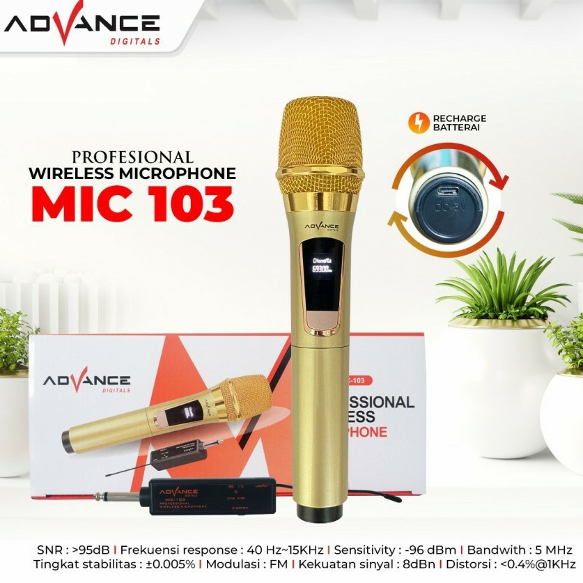 Jual Mic Wireless Advance 102 103 104 106 microphone Single Advance