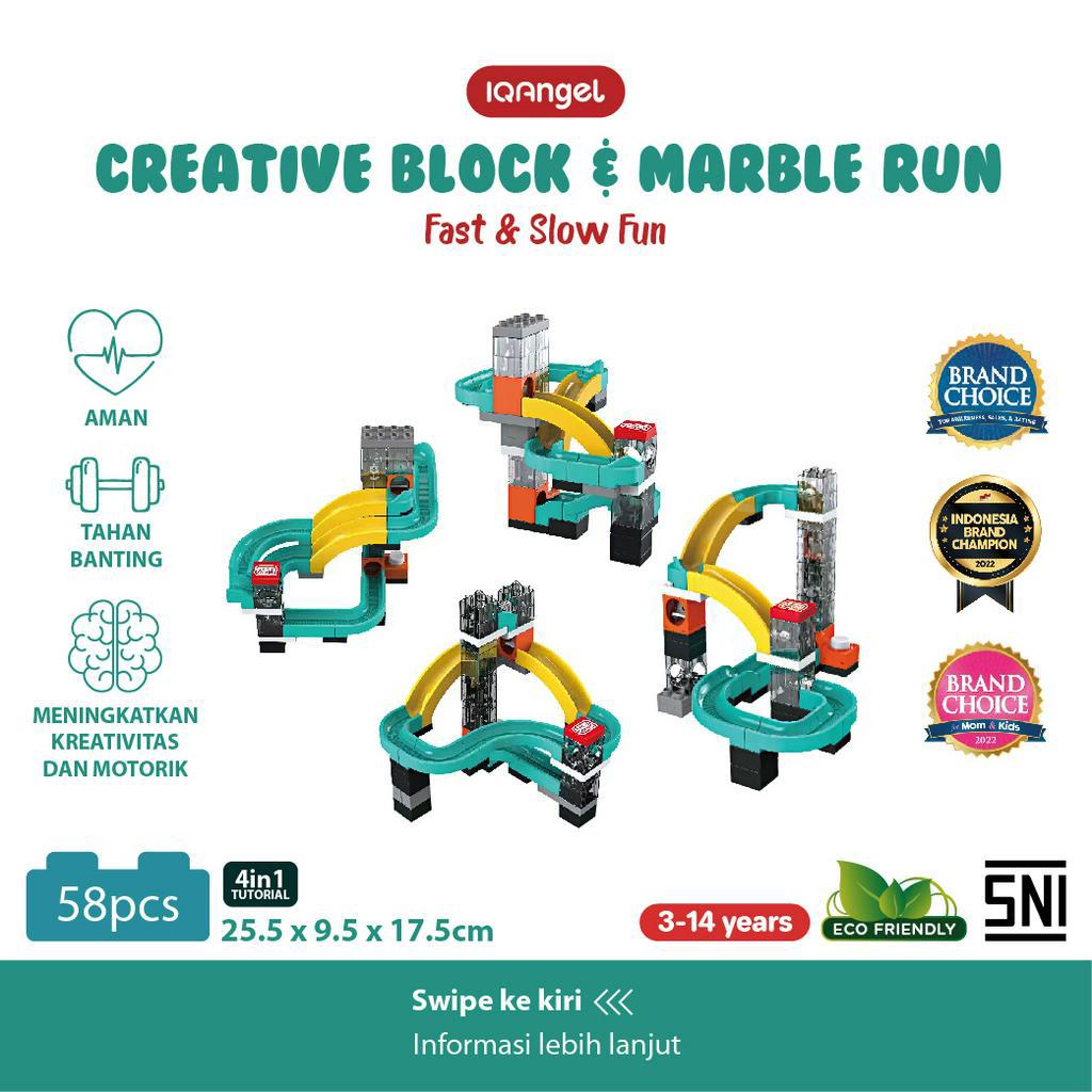 Jual IQAngel Creative Block & Marble Run Toys Fast & Slow Fun/ Mainan