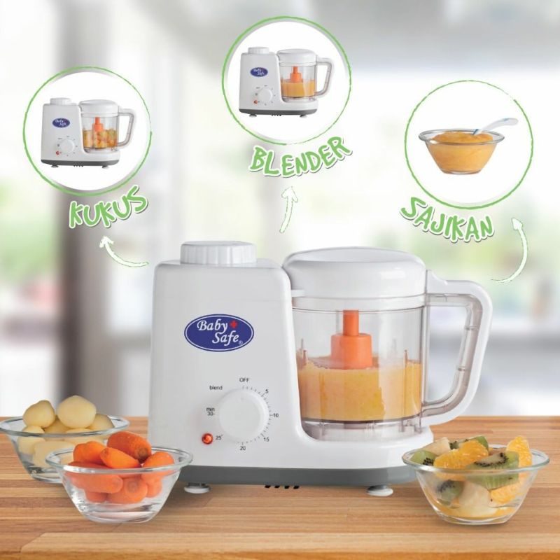 Jual BABYSAFE Baby Food Maker Steam and Blend Baby Food Processor