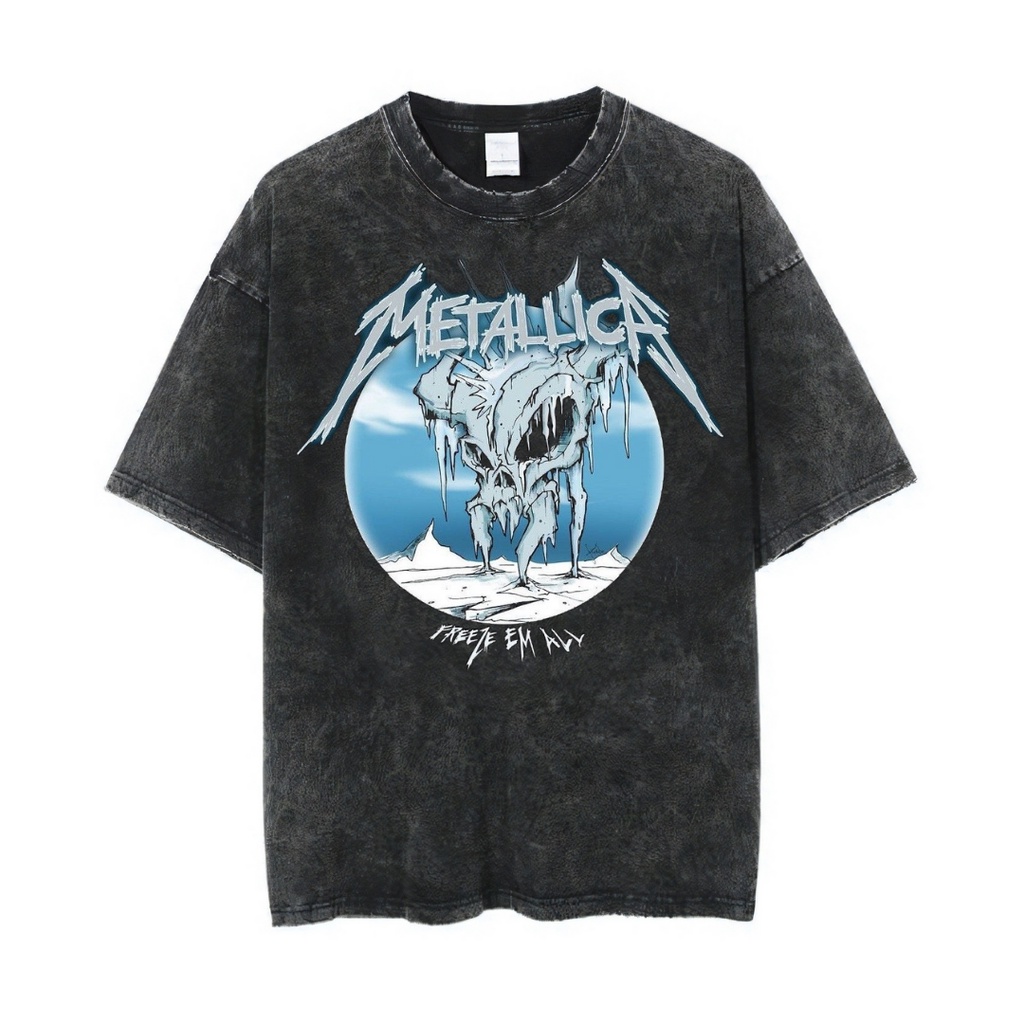 Jual Psycho Crucify "Metallica Freeze Em All" Oversized TShirt Stone