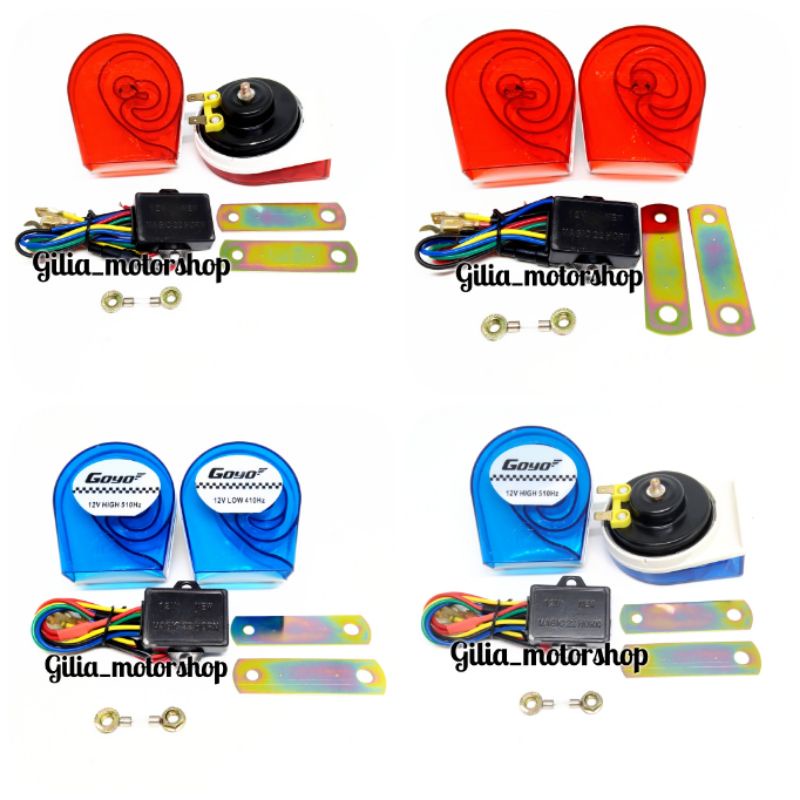 Jual Klakson Gema Echo 8 Suara Plus Relay klakson telolet Klakson Keong