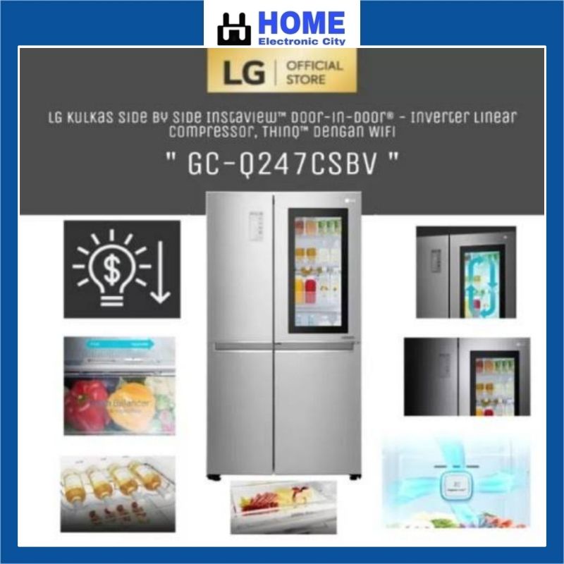 Jual LG GCQ247CSBV Kulkas Side by Side InstaView DoorInDoor Inverter Linear Compressor