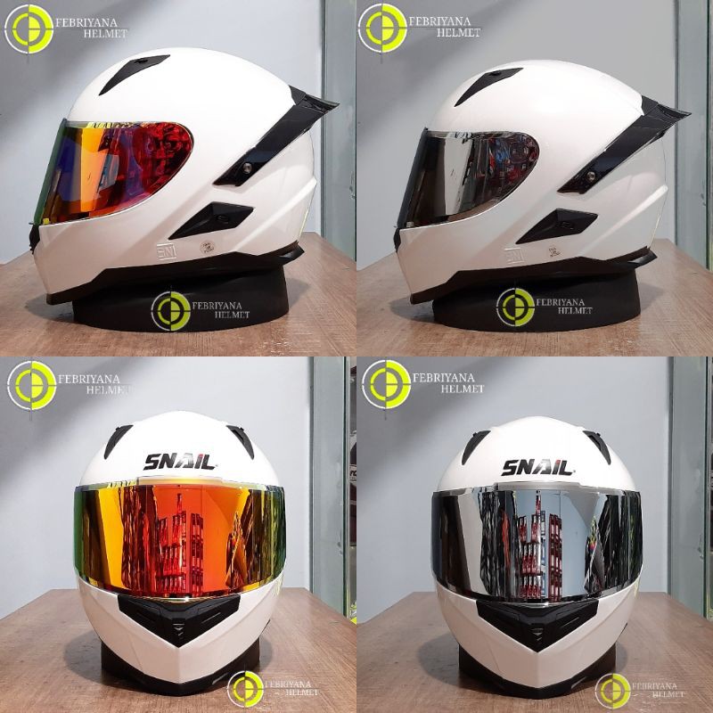 Jual HELM SNAIL FFS1 SOLID WHITE FULLFACE SNAIL FFS1 Shopee Indonesia(04)
