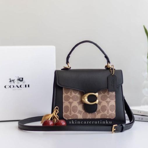 Jual Coach Tabby Top Handle 20 In Signature Canvas Black ORIGINAL 100