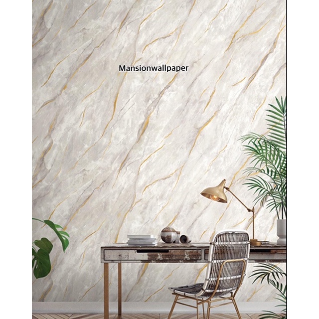 Jual Wallpaper Dinding Korea Marmer Granit Marble Urat Emas Silver