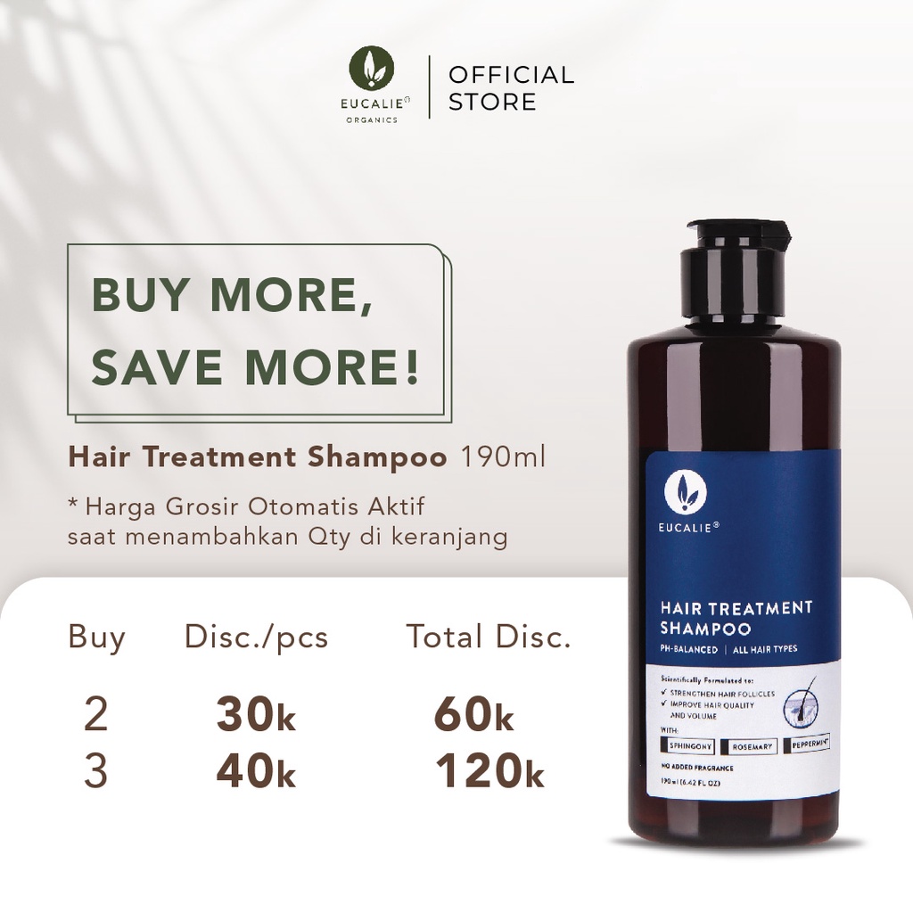 Jual (GROSIR) Eucalie Organic Hair Growth/Hair Loss Treatment Shampoo