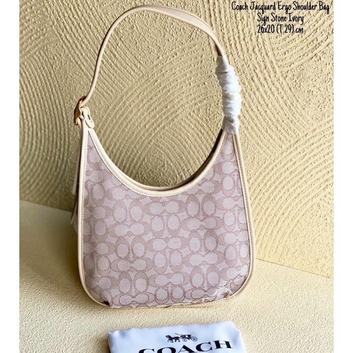 Jual coach ergo shoulder bag stone ivory (kurleb 24 x 5 x 19/28cm