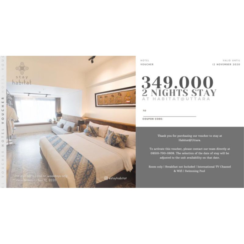 Jual Voucher menginap 2 malam di HabitatUttara Yogyakarta Shopee