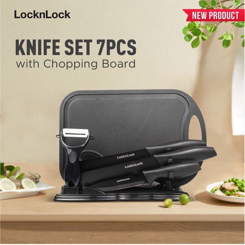 Jual lock n lock knife set with chopping board Shopee Indonesia