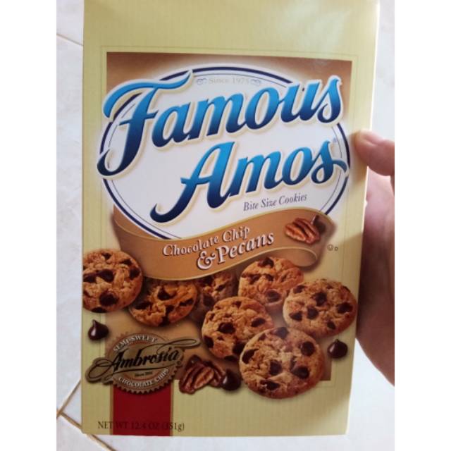 Jual Famous Amos Bite size Cookies Chocolate Chip & Pecans 351gr