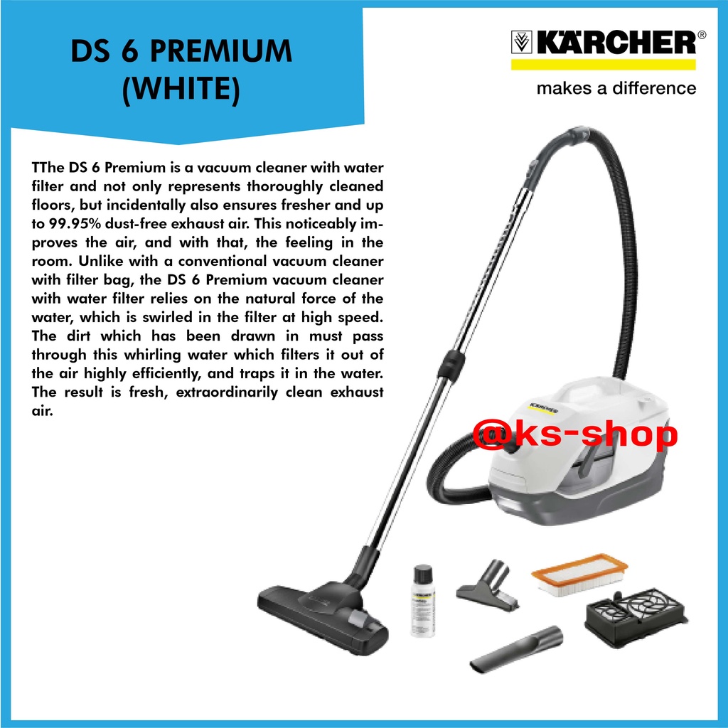 Jual Karcher Water Filter Vacuum Cleaner DS 6 Premium (White) Shopee