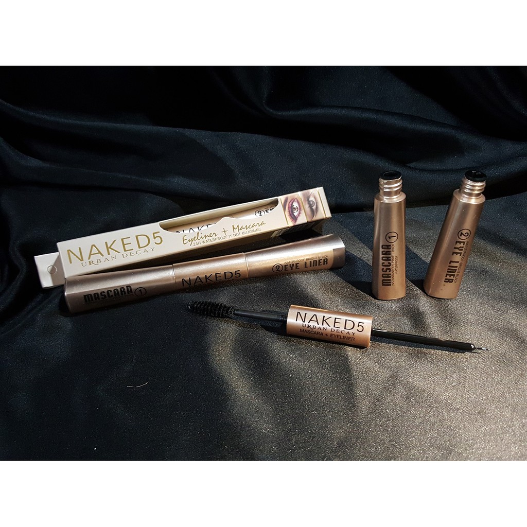 Jual NEW MASCEL NAKED MASCARA + EYELINER 2 IN 1 / NAKED EYE 2IN1 ORI