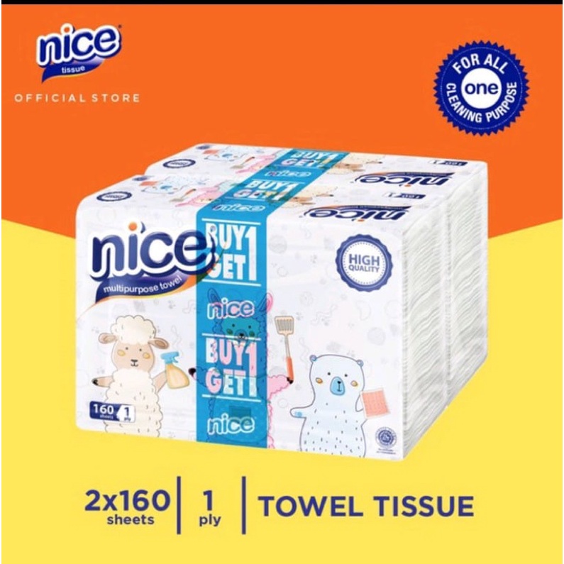 Jual bundle tissue tisu nice towel 160 sheets Shopee Indonesia