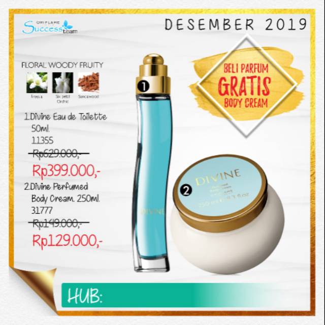 Jual Divine parfum by Oriflame ( free body cream divine) Shopee Indonesia