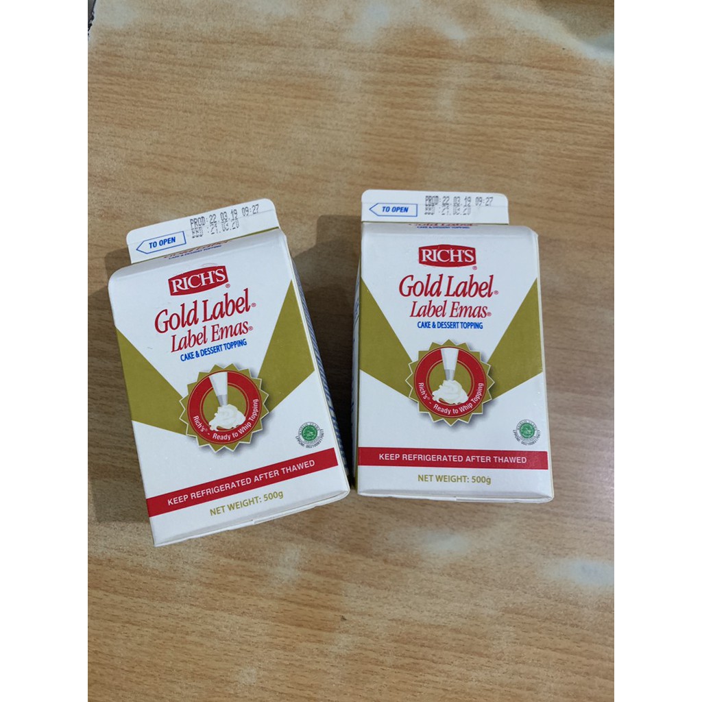 Jual Rich whipping cream Gold Label 454gr / non dairy cream krim cair