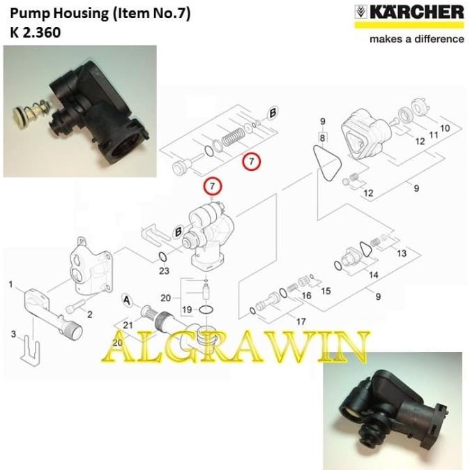 Jual Karcher Manifold Cylinder Head Control Head Pump K2.360 Spare Part