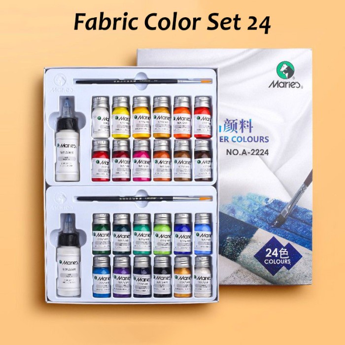 Jual Maries Fabric Paint Set 24 Warna / Cat Lukis Kain / Cat Kain