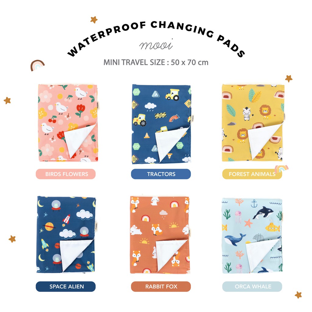 Jual Mooi MINI waterproof changing pads perlak anti ompol (MINI