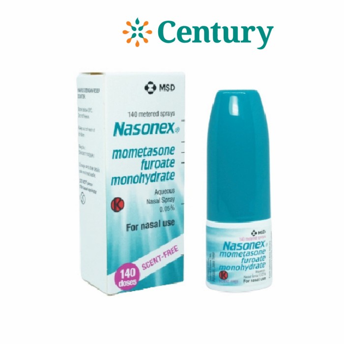 Jual NASONEX NASAL SPRAY 140 ML / MOMETASONE / RADANG / POLIP / ALERGI
