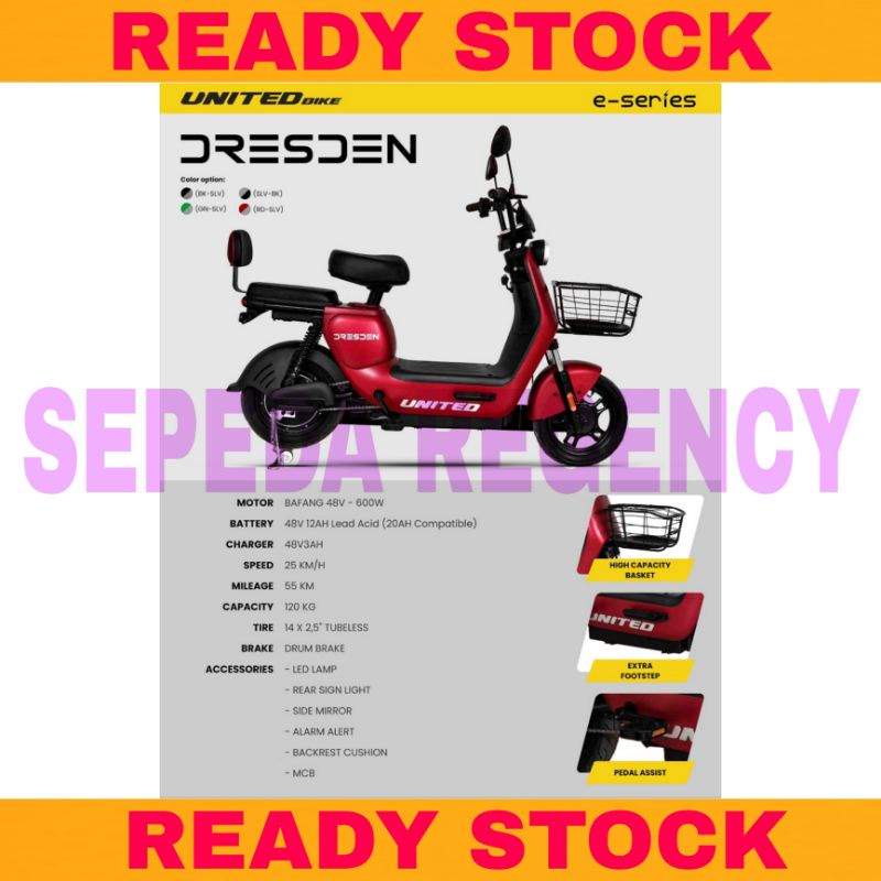 Jual Sepeda Listrik UNITED DRESDEN Electric E Bike 600 Watt Shopee