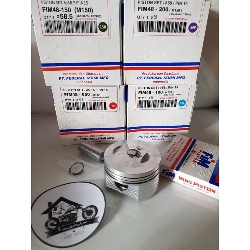 Jual Piston Kit Yamaha Mio Bore Up Mio XXB 150cc FIM 48 Pin 15 Fim48