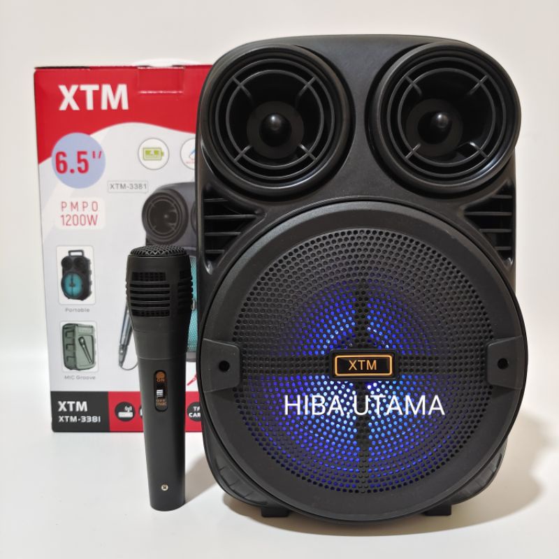 Jual Speaker Bluetooth XTM 3381 6'5 Inch Plus Mic Karaoke XBASS